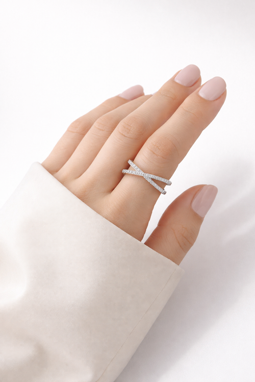 ANILLO CROISÉ MOISSANITA