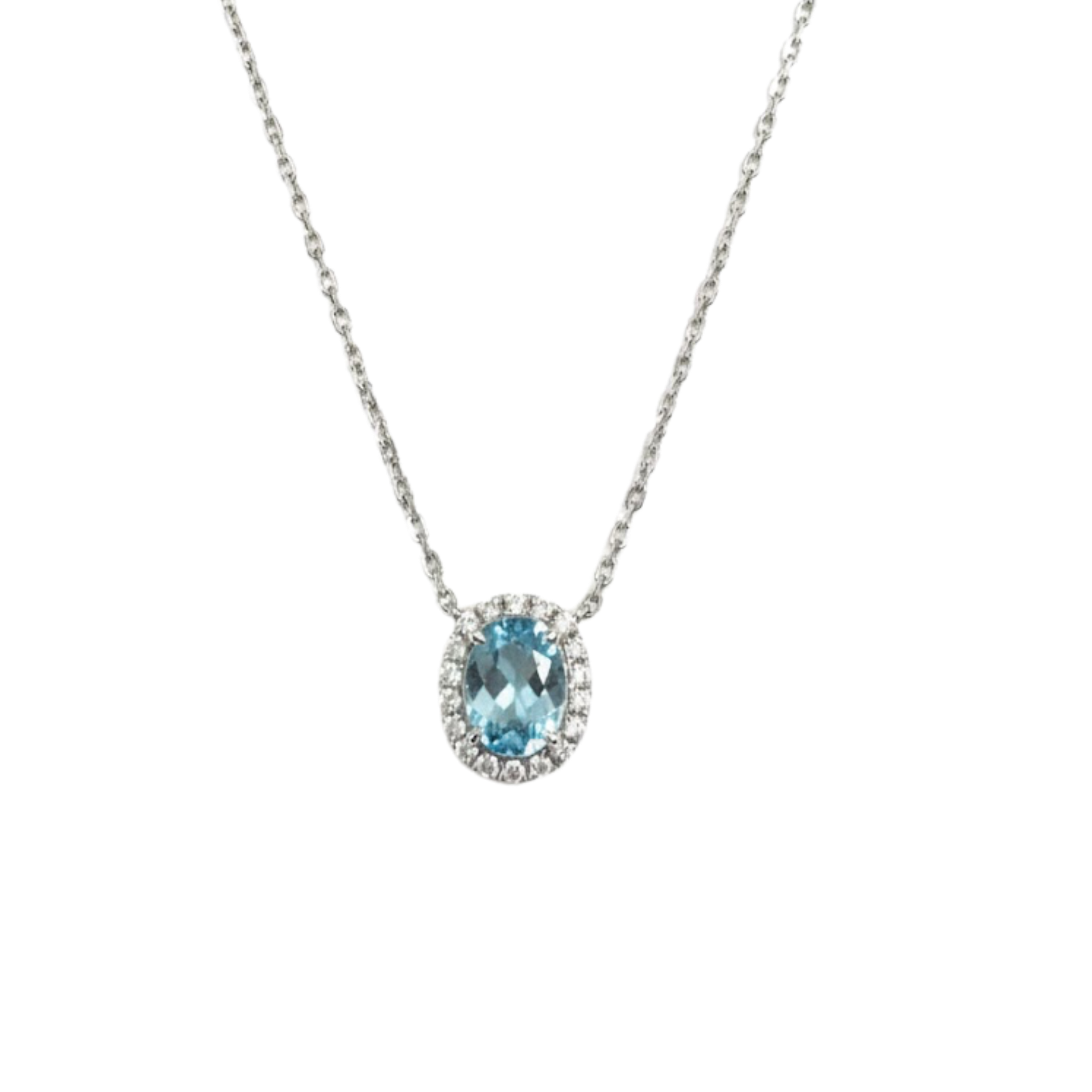 CADENA AGUAMARINA OVAL