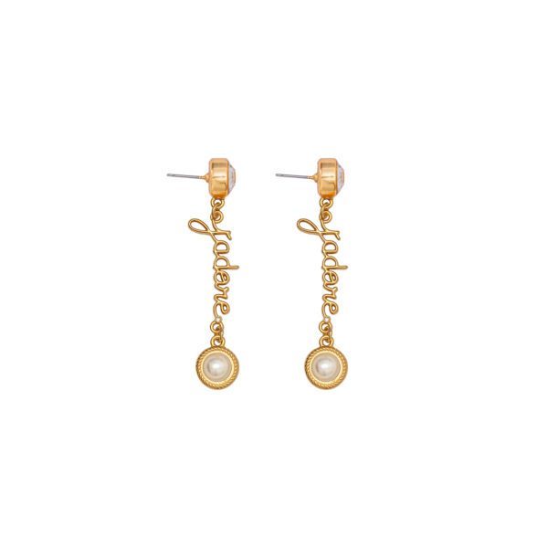 Aretes J Adore Pearl Golden - Imagen 2